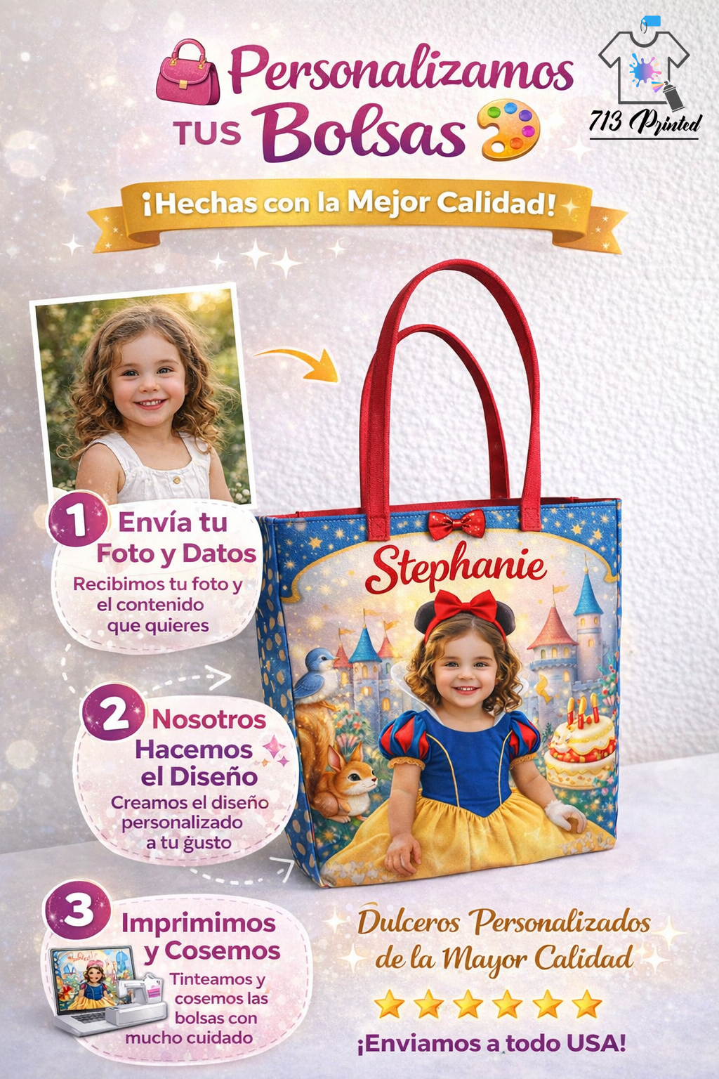 Bolsa Personalizada para Cualquier Ocasión – Imprime Tu Diseño, Foto o Nombre