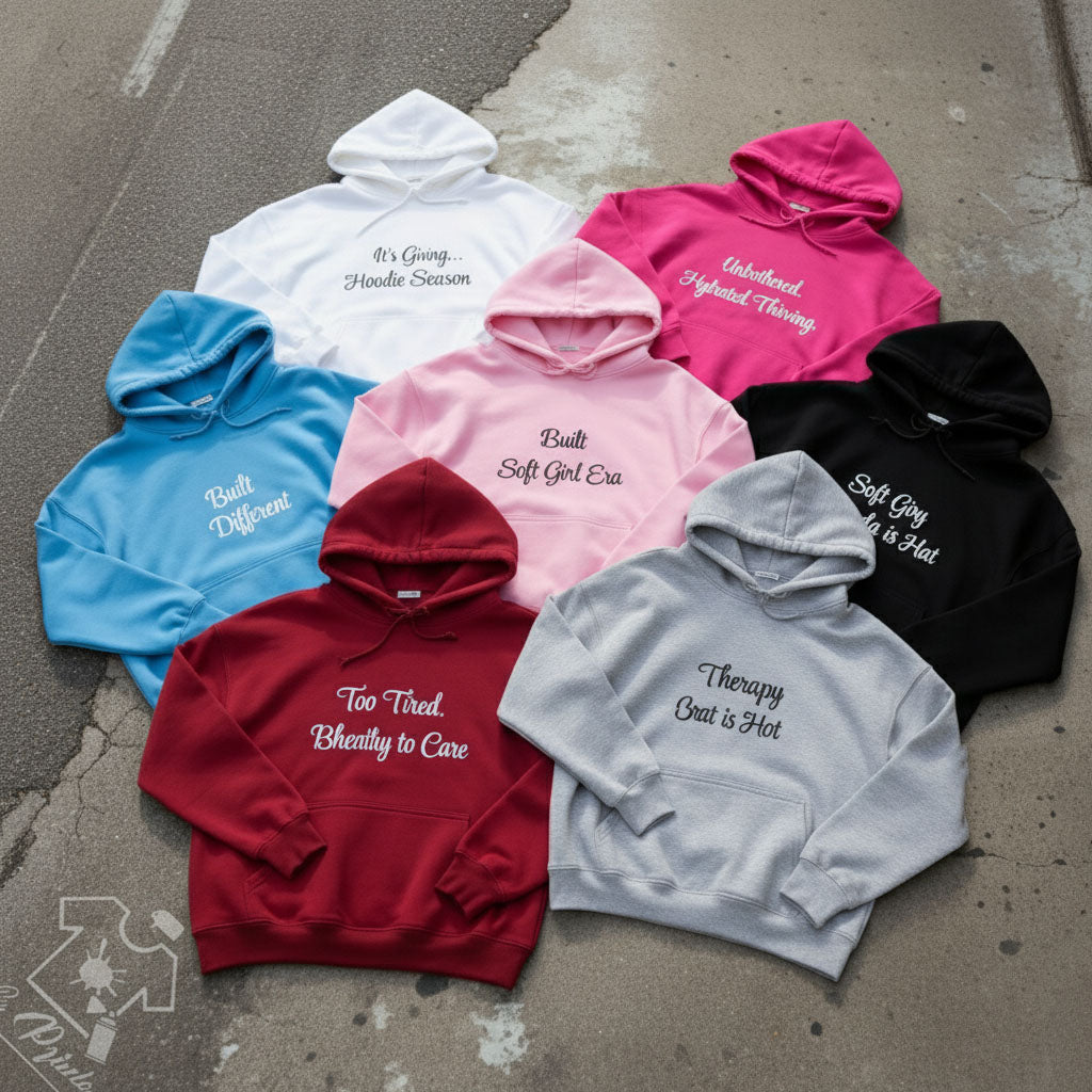 Personalized Embroidered Hoddie – Choose Your Text & 20 Unique Fonts | Cozy Custom Hoodie Gift