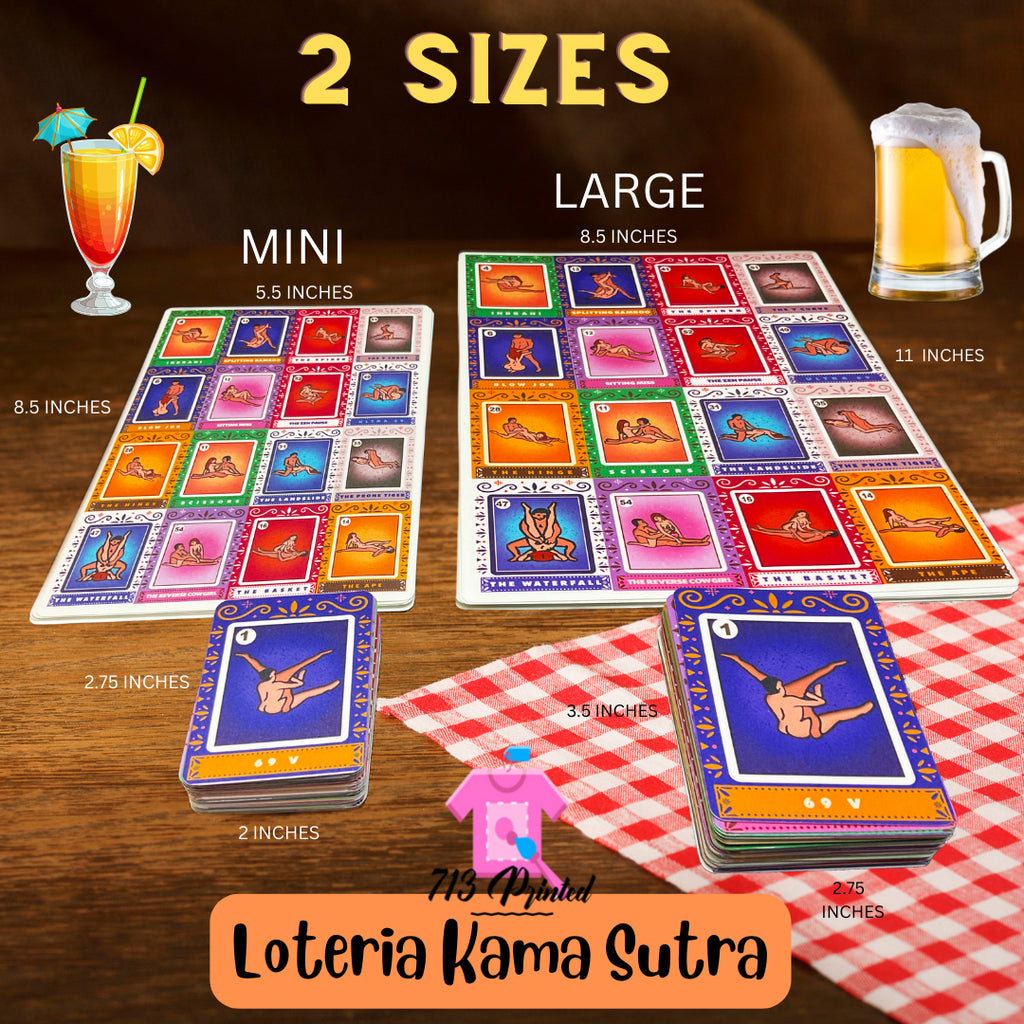 Loteria Kama Sutra, Kama Sutra Bingo 54 positions cards water proof